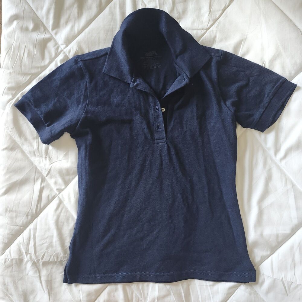 Jerzees 100% Cotton Women's Navy Blue Short Sleeve Collared Polo Size S